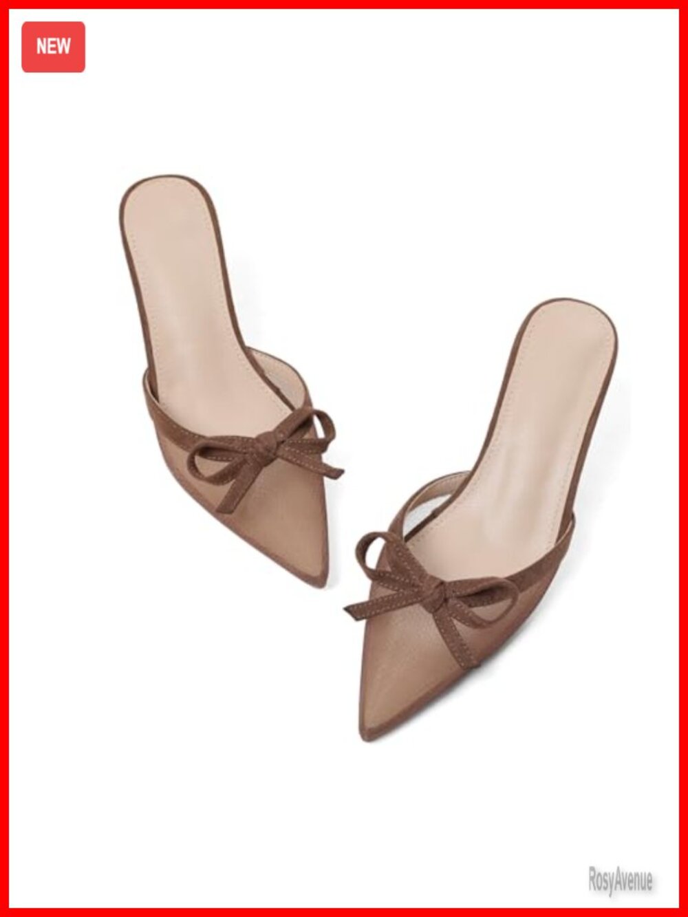 Kitten Heels Mesh Closed Toe Pumps Pointed Toe Bow Mule Heels
